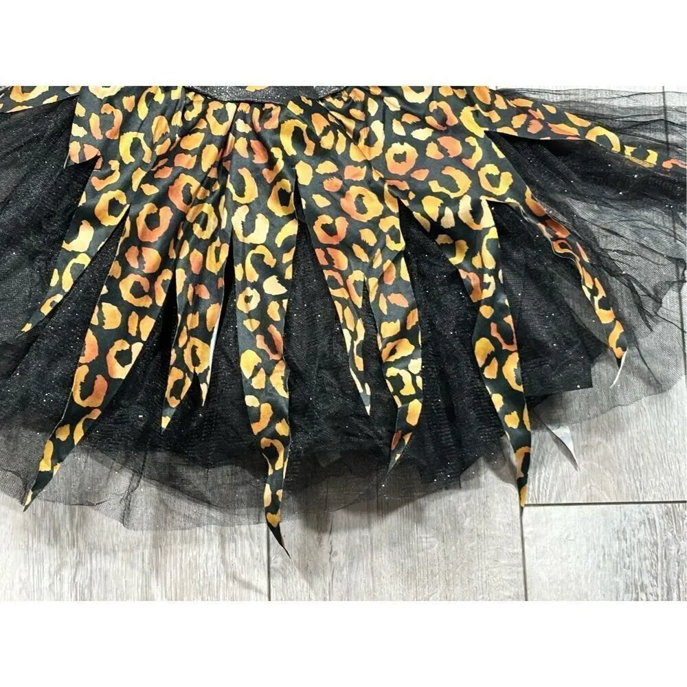 Leopard cheetah cave girl dress Halloween costume size 4-6